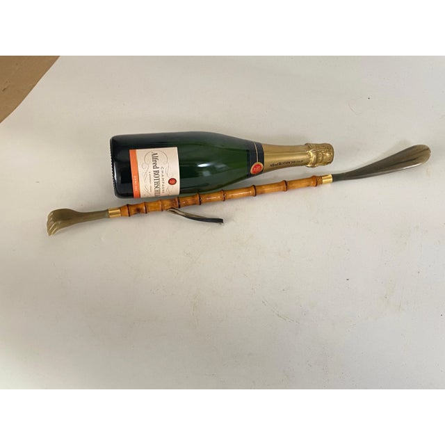 Faux Bamboo Shoe Horn with Metal and Brass Ornaments, France, 1970s For Sale - Image 3 of 9