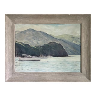 1970s T Paddock Impressionist Nautical Coastal Seascape Signed Oil on Canvas, Framed For Sale