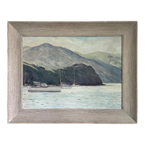1970s T Paddock Impressionist Nautical Coastal Seascape Signed Oil on Canvas, Framed