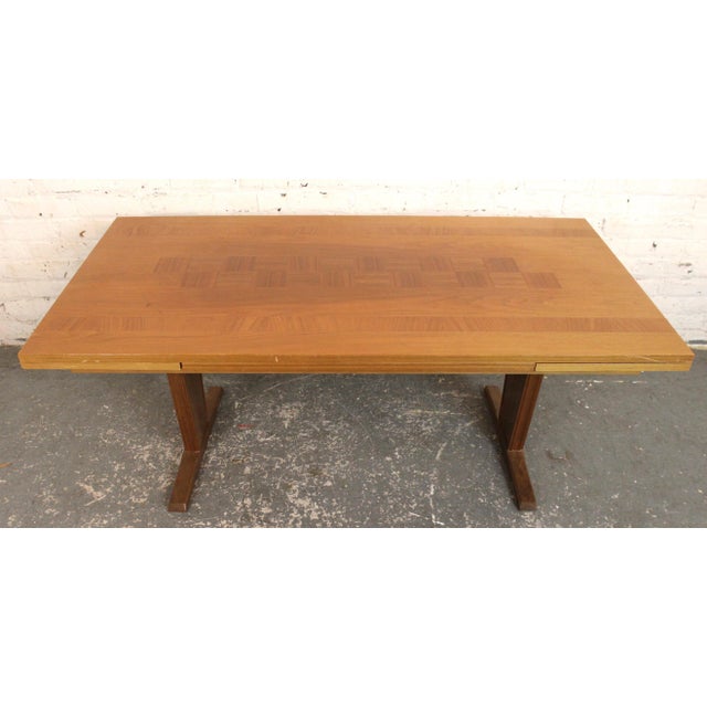 Mid-Century Convertable Coffee/Dining Table W/ Inlay For Sale - Image 4 of 13