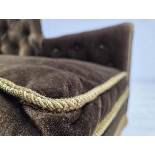 Scandinavian Armchair in Green Velour and Ash For Sale - Image 6 of 18