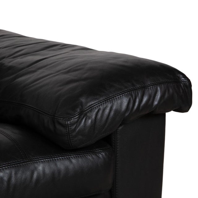 Modern Black Leather Conseta Two-Seater Sofa from COR For Sale - Image 3 of 11