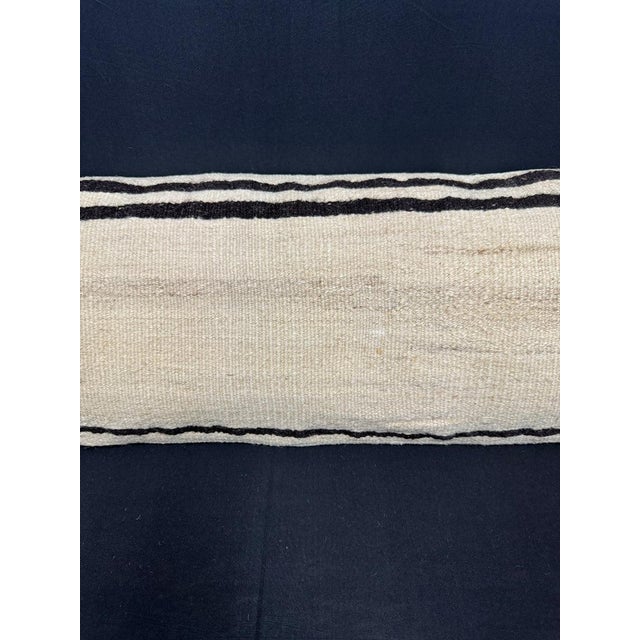 Contemporary Turkish Hemp Pillow Cushion Natural Beige Black Cushion Cover 14"x45" For Sale - Image 3 of 4