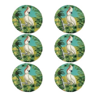 Vintage Italian Cockatoo Lacquered Placemats - Set of 6 For Sale