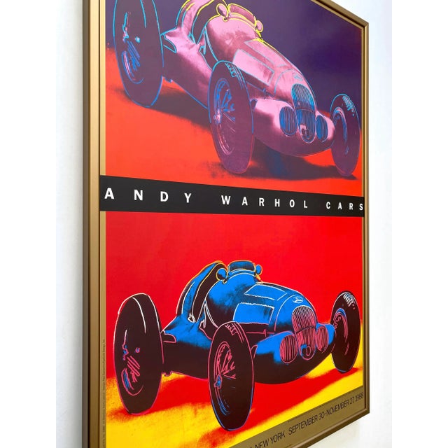 Andy Warhol Estate Vintage 1988 Pop Art Lithograph Print Framed Exhibition Poster " Mercedes-Benz W125 Grand Prix Car 1937 " 1986 For Sale In Kansas City - Image 6 of 13