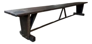Rustic European Farmhouse Espresso Trestle Bench 66"