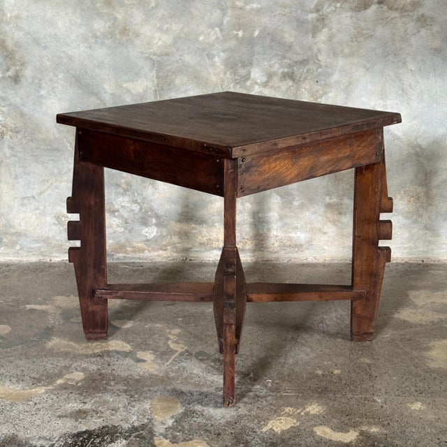 Small Vintage Indonesian Coffee Table in Brown Teak, 1960s For Sale - Image 11 of 11