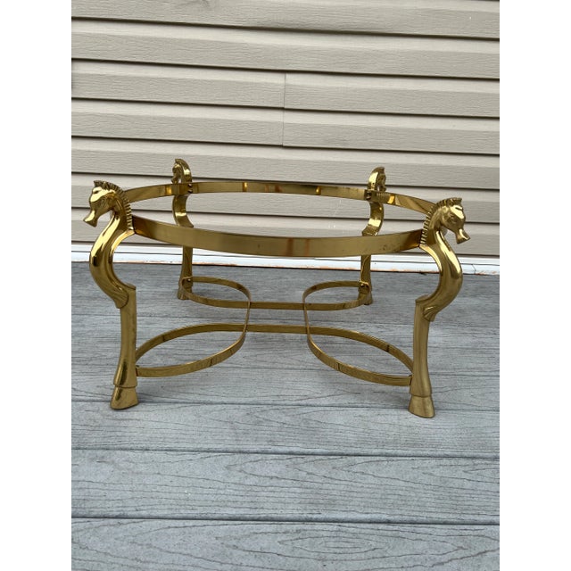 1980s Midcentury French Brass Horse Coffee Table Base in Maison Charles Attributed to Jansen For Sale - Image 5 of 10