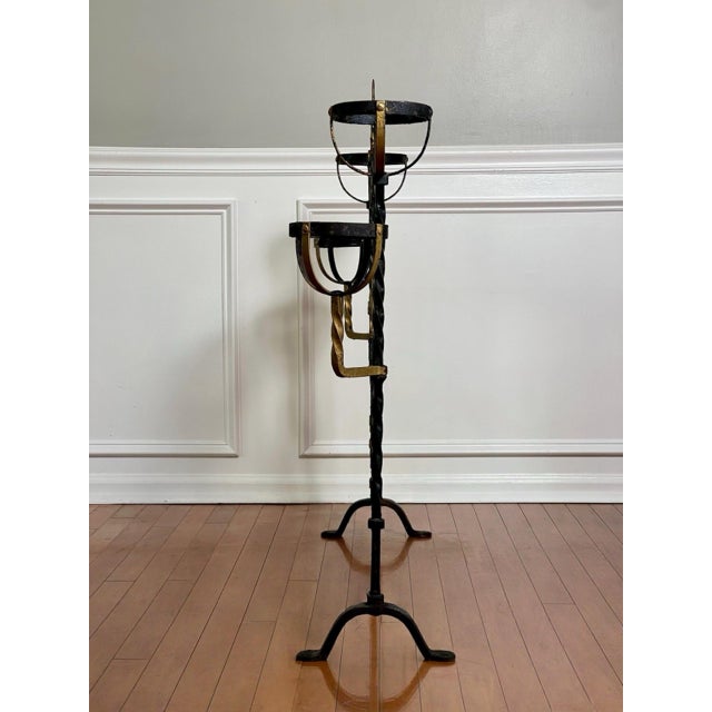 Late 19th Century Large French Wrought Iron Chateau Landier Fireplace Screen, 1890s For Sale - Image 5 of 18