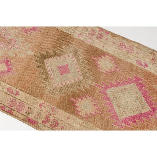 1960s Oushak Antique Wool Hallway Runner Rug For Sale - Image 5 of 10