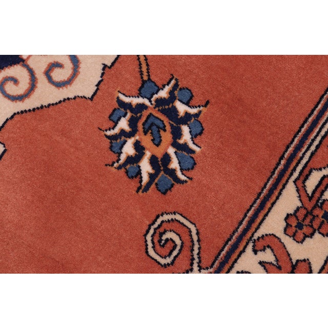 Textile Rustic Kargahi Burnt Orange/Brown Hand-Knotted Wool Rug - 6'8'' X 7'3'' For Sale - Image 7 of 10