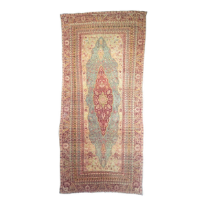 Fine Antique Turkish Gordez Wool Rug Odd and Rare Size 8'0" X 17’8”