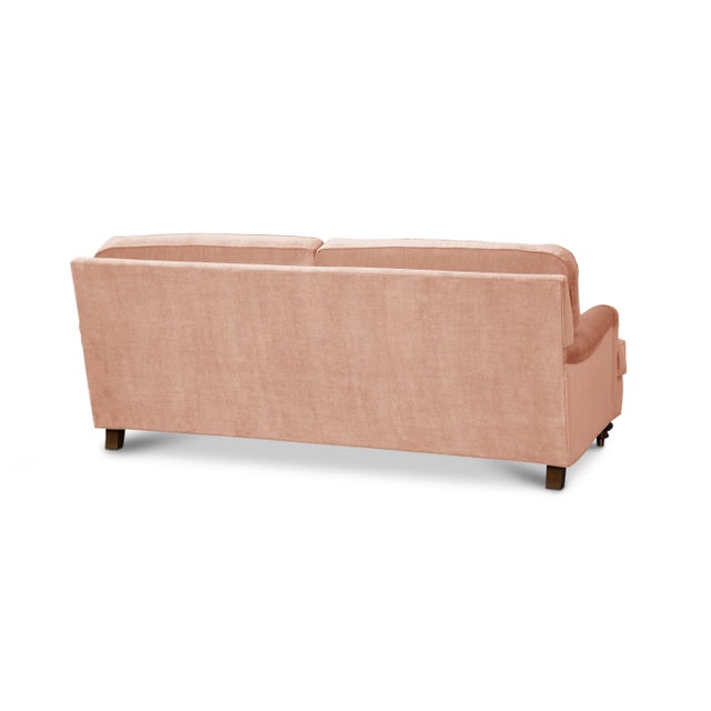 Casa Cosima Casa Cosima Emily English Roll Arm Cotton Velvet Dusty Pink Sofa For Sale - Image 4 of 4