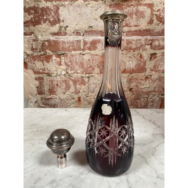 1970s Vintage Italian Mid-Century Glass Decanter For Sale - Image 4 of 8