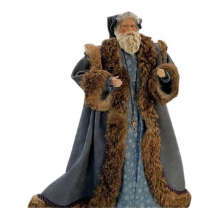 Katherine’s Collection Style Santa 22.5” Real Fur Leather Old World Victorian For Sale