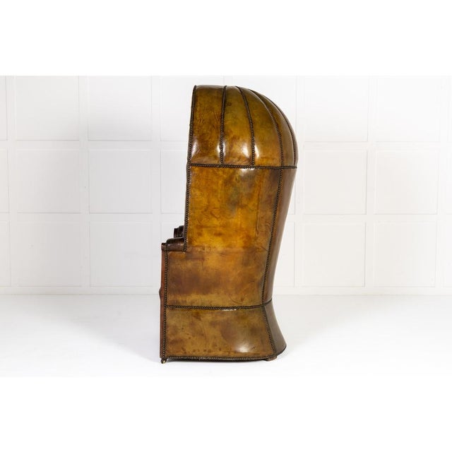 Large 18th Century English Leather Porters Chair For Sale - Image 10 of 17