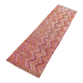 1960s Vintage Turkish Handknotted Runner Rug - 29"x103" For Sale
