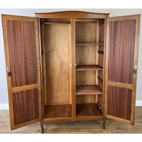 Brown Vintage French Louis XVI Style Oak Wardrobe For Sale - Image 8 of 9