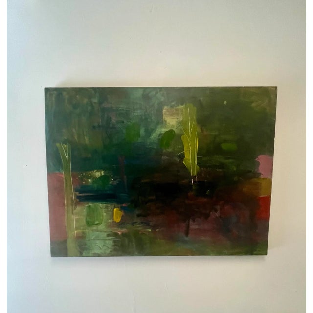 Fabulous abstract expressionist painting “Starlight” by, Ellen Reinkraut. Gorgeous deep jewel toned colors. Would breathe...