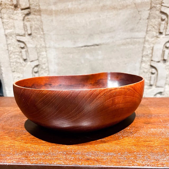 Rude Osolnik 1970s Vintage Biomorphic Teakwood Bowl Style of Rude Osolnik For Sale - Image 4 of 13