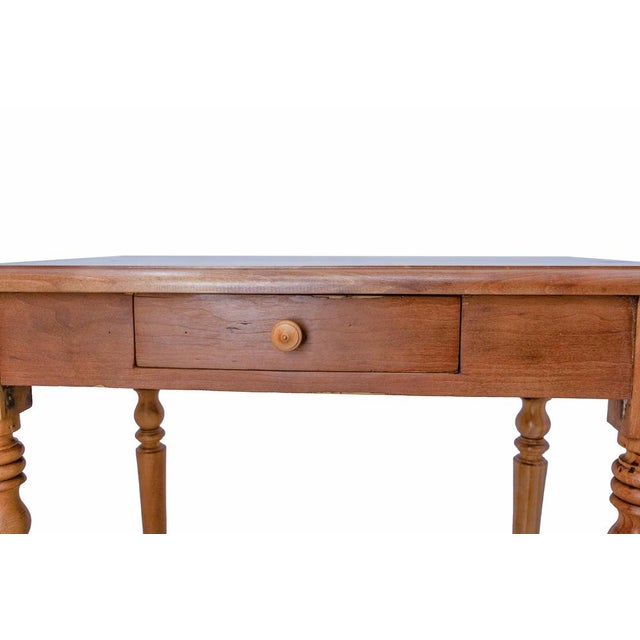 Wood French Turned Elm Side or Writing Table, 1900 For Sale - Image 7 of 11