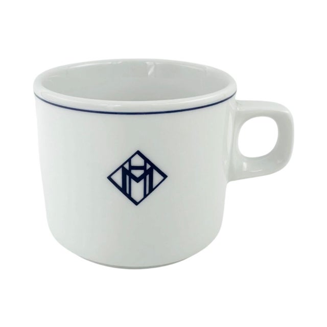 White Vintage Le Martinez Hotel Cannes Cup & Saucer French Riviera For Sale - Image 8 of 10