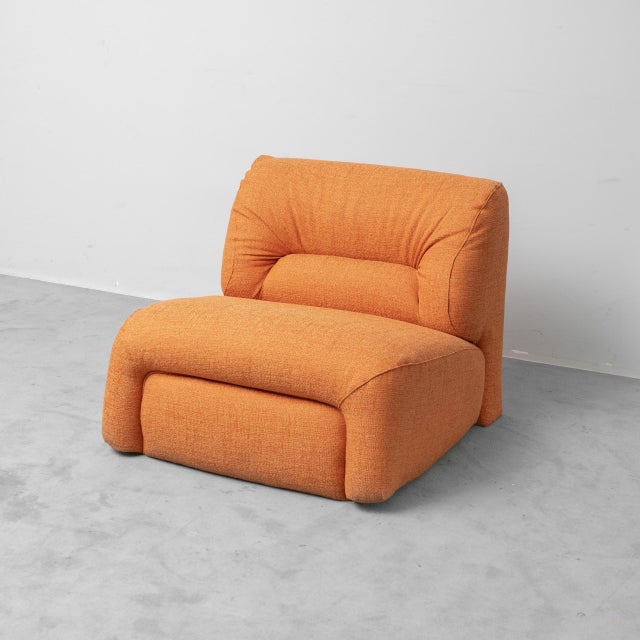 Vintage Orange Fabric Armchair, 1970s For Sale - Image 12 of 12