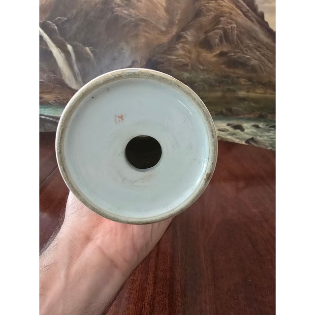 Ceramic Antique Chinese Porcelain Signed Stamped Vase For Sale - Image 7 of 15