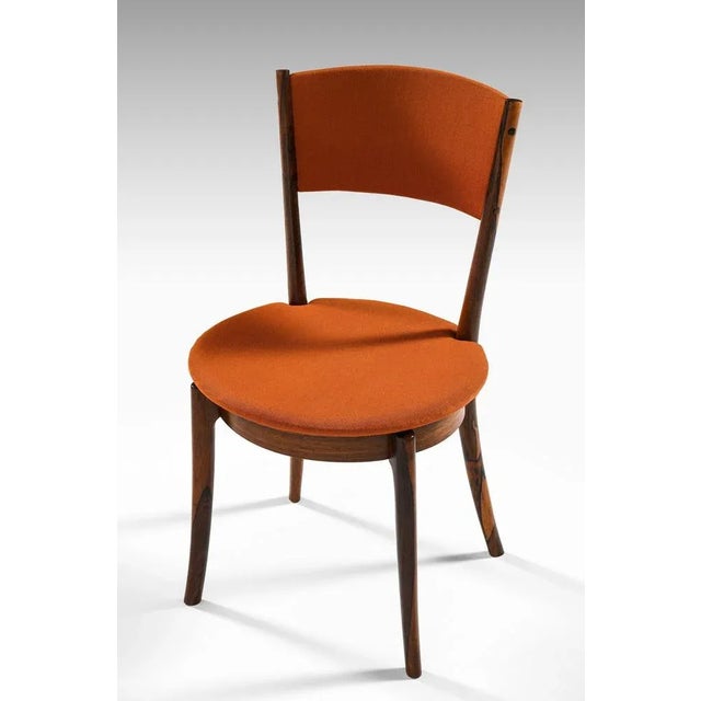 1960s Vintage Dining Chairs in Rosewood and Original Fabric, 1960s, Set of 8 For Sale - Image 5 of 9