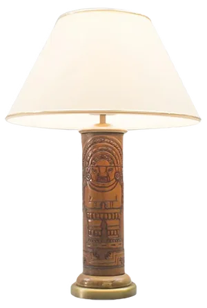 Leather Table Lamp with Maja Motif from Kaiser Leuchten, 1960s