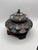 1990s Large Cloisonné Lidded Bowl / Jar With Wood Stand Foo Dog Finial For Sale - Image 4 of 12