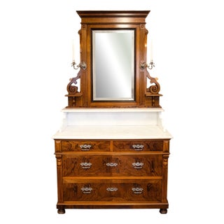 Victorian Commode with Mirror, 1890 For Sale