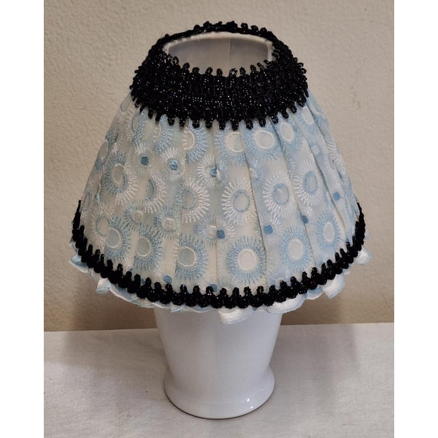 Vintage Table Lamp with White Ceramic Base and Fabric Shade by Aro, 1980s For Sale - Image 6 of 10