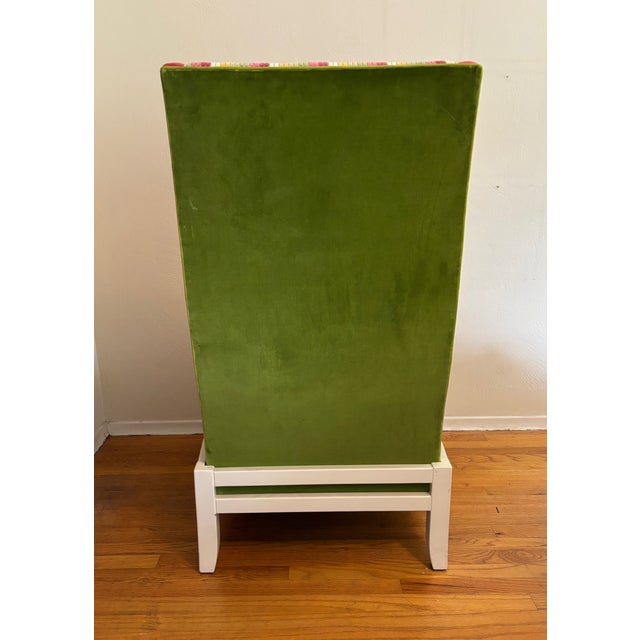1990s Custom Baker Cradle Wing Lounge Chair Laura Kirar Collection For Sale - Image 5 of 8