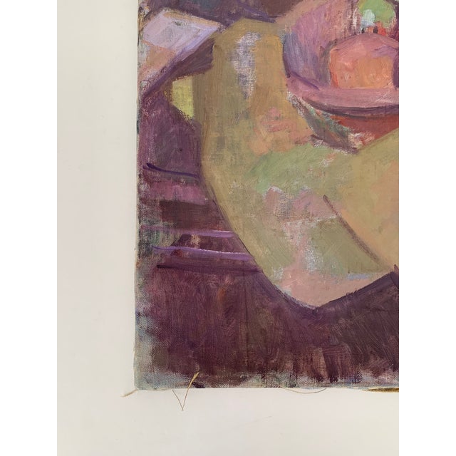 Textile 1960s Kaspar Ilg Oil on Canvas Kitchen Scene Still Life For Sale - Image 7 of 11