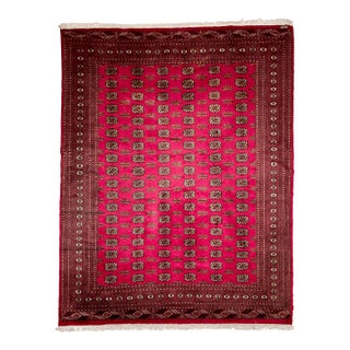 Hand-Knotted Persian Wool Rug 8'3" X 9'11" - Bokhara-Style Gul Pattern For Sale