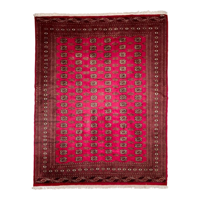 Hand-Knotted Persian Wool Rug 8'3" X 9'11" - Bokhara-Style Gul Pattern For Sale