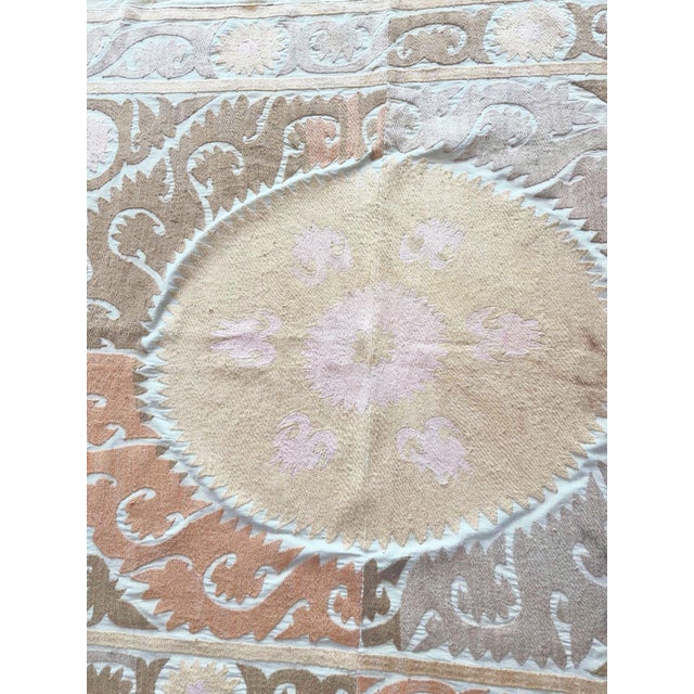 Hand-Embroidered Vintage Suzani from Tashkent, circa 1960s era. Dimension; 47'' x 60'' inches / 120 x 152 cm / 3'11'' x 5'...