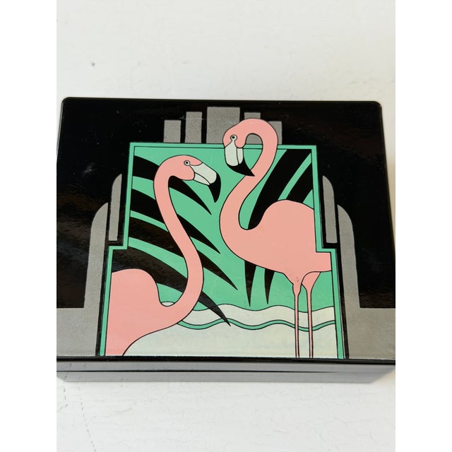 1985 Vando Flamingo Art Deco Style Box With Original Soap by Pelzman Designs For Sale In Naples, FL - Image 6 of 10