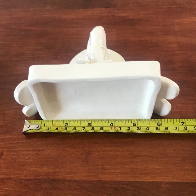 1970s Signed 1970s Folk Art Studio Pottery Figurative Moose Soap Dish For Sale - Image 5 of 10