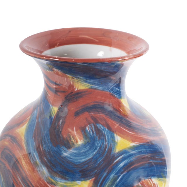 Contemporary Camille Flared Ceramic Tall Vase For Sale - Image 3 of 8