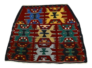 1960s Scandinavian Wool Red Handwoven Ethnic Kilim Rug