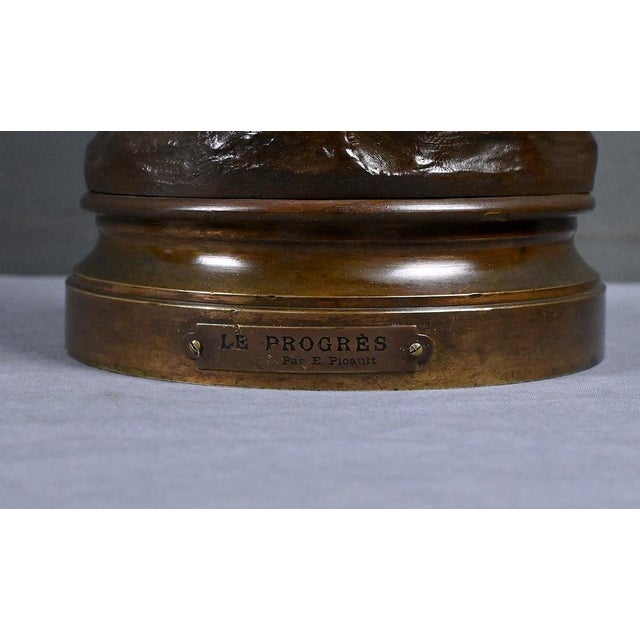 E. Picault, Progress Sculpture, Late 19th Century, Bronze For Sale - Image 13 of 18