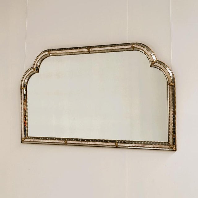 Large Spanish Gilt Brass and Smoked Mirror, 1980s For Sale - Image 13 of 13