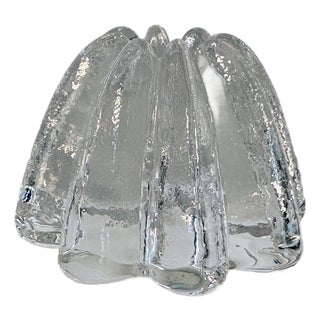 Vintage 1990s Simon Pearce Signed Iceberg Style Glass Votive For Sale