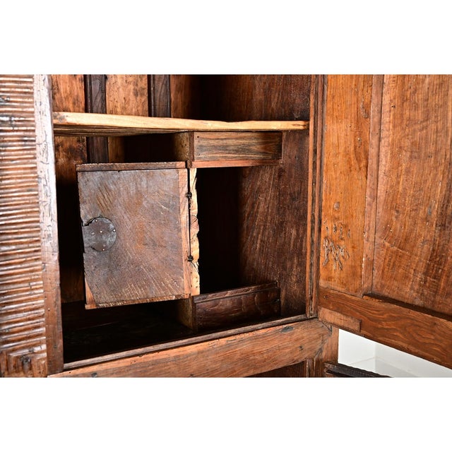 Portuguese 18th Century Carved Solid Chestnut Cabinet For Sale - Image 9 of 14