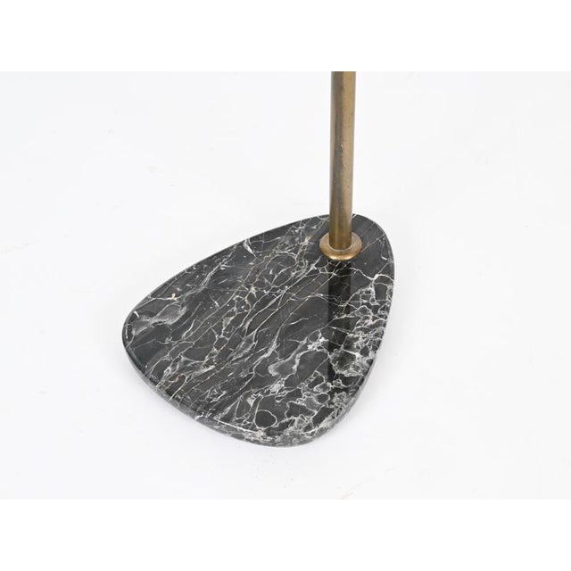 Italian Art Deco Brass and Black Marble Towel Stand in the style of Gio Ponti, 1920s For Sale - Image 10 of 13