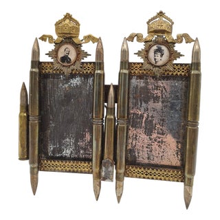 Trench Art Photo Frame, 1890s For Sale
