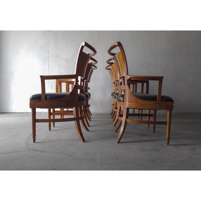 1940s Set of Six Antique Biedermeier Burled Walnut Dining Chairs For Sale - Image 5 of 10