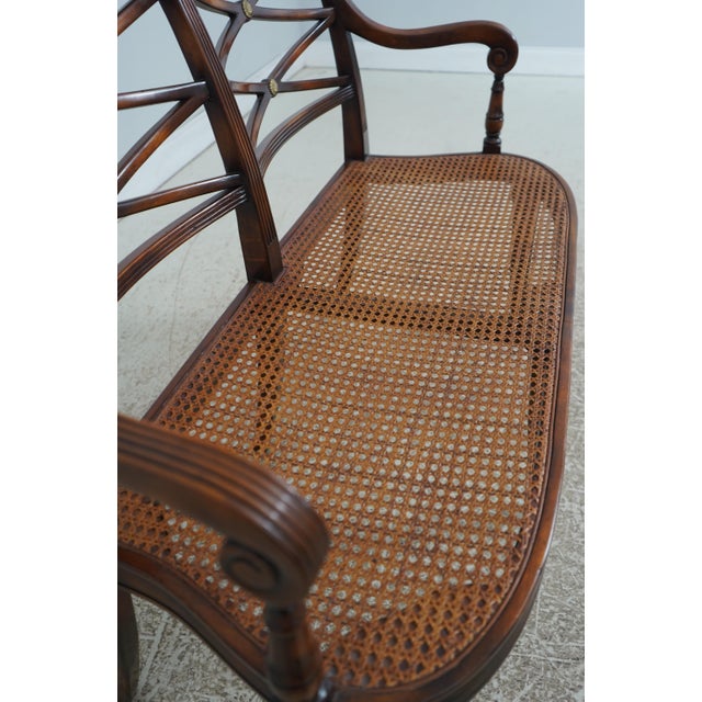 Theodore Alexander Mahogany Regency Cane Seat Settee For Sale - Image 16 of 18
